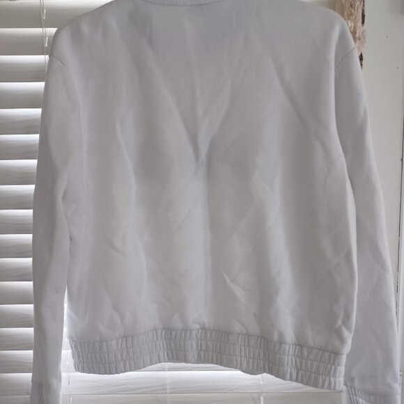 FILA XL White Quarter Zip Sweatshirt Pullover Logo Spell Out Vintage Style Y2K - Picture 7 of 7